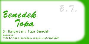 benedek topa business card